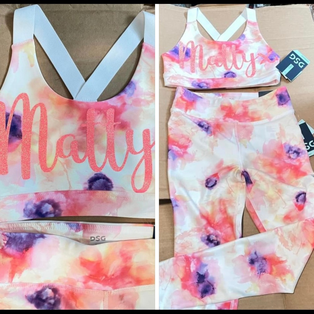 Girls custom workout set.